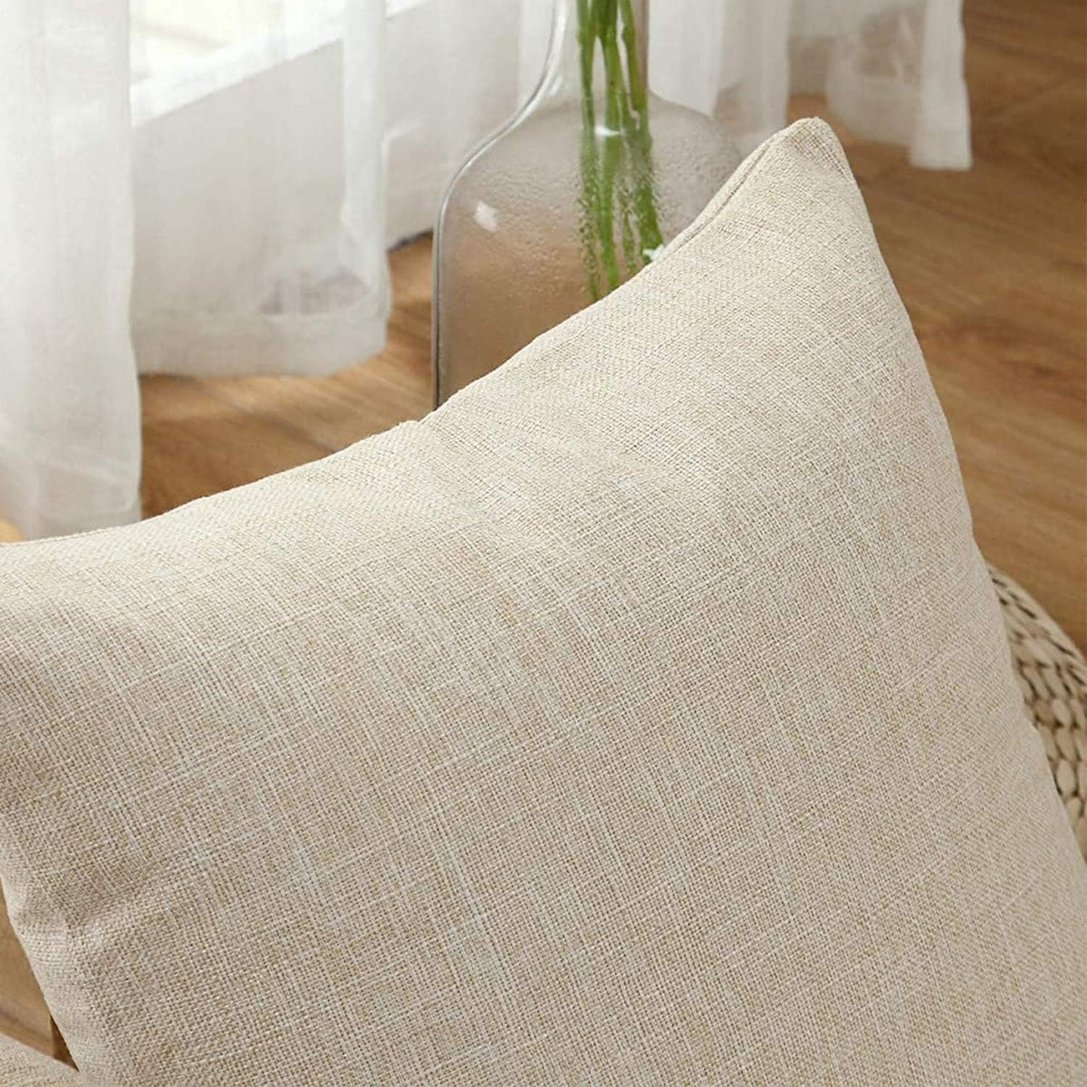 Decorative Linen Throw Pillow Covers Couch Bedroom Cushion Cover Custom Personalized Pillowcases with Zipper 16x16 Inches