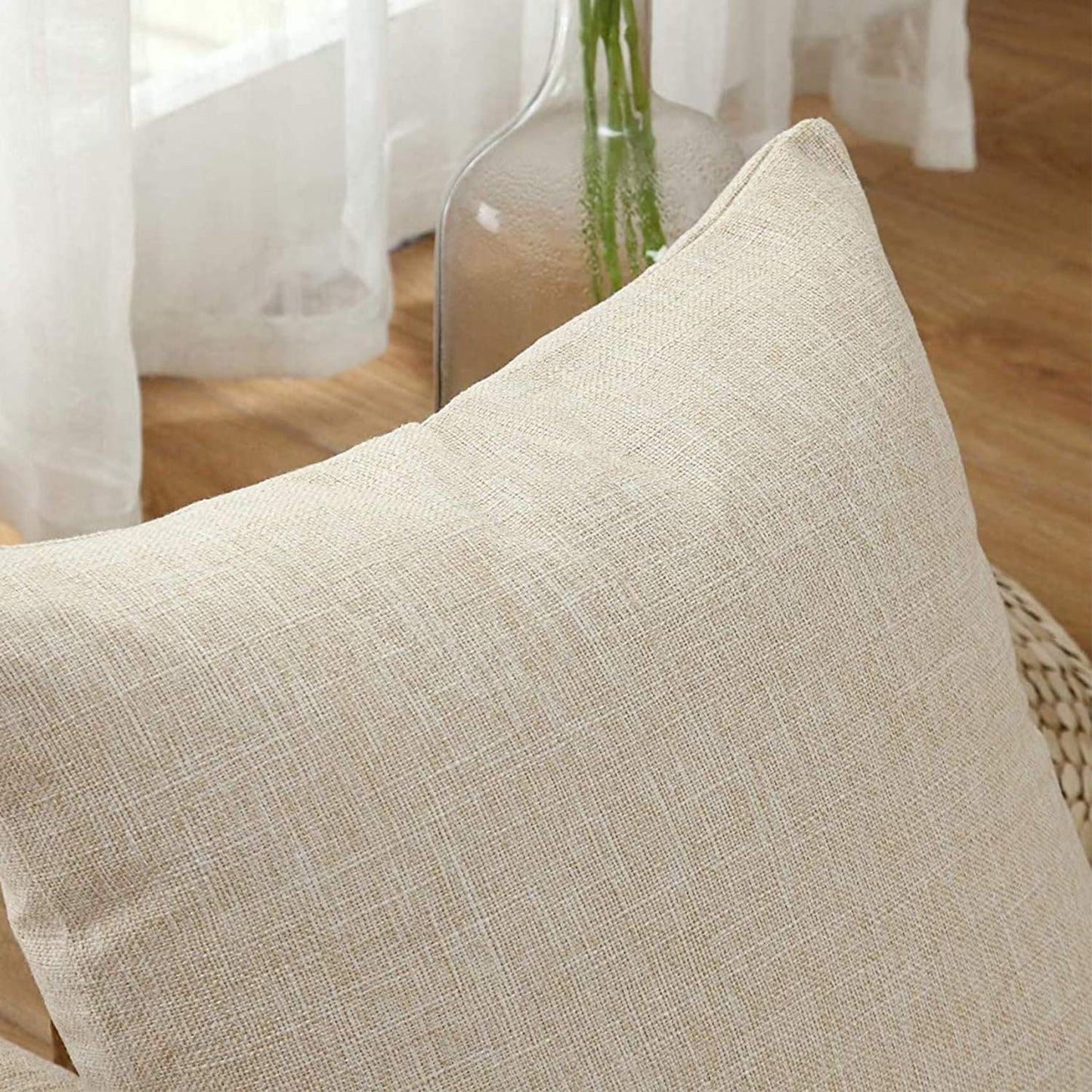 Decorative Linen Throw Pillow Covers Couch Bedroom Cushion Cover Custom Personalized Pillow Cases Standard Size 18x18 Inches