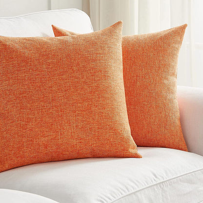 Cotton Linen Throw Pillowcase Solid Square Decorative Pillow Covers for Couch Sofa Bed Chair Set of 2