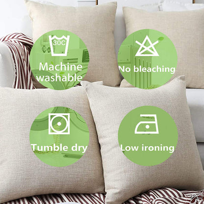 Decorative Linen Throw Pillow Covers Couch Bedroom Cushion Cover Custom Personalized Pillow Cases Standard Size 18x18 Inches