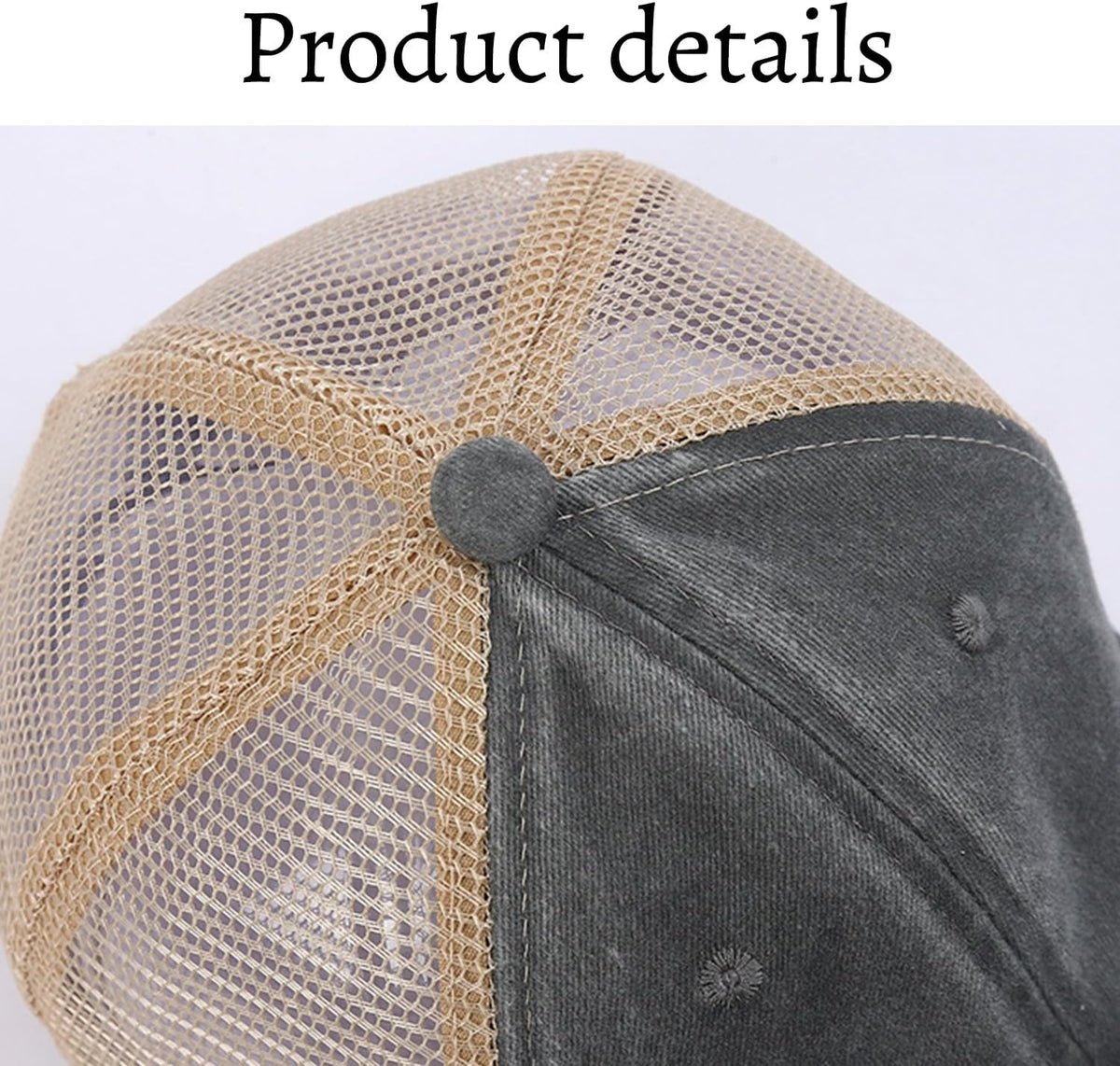 Unisex Adjustable Vintage Washed Cotton Mesh Baseball Cap Breathable Summer Hat