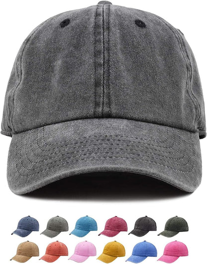 Custom Your Picture Text Logo Vintage Washed Personalized Unisex Adjustable Denim Hat Baseball Cap