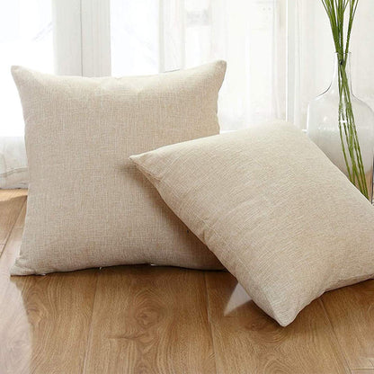 Decorative Linen Throw Pillow Covers Couch Bedroom Cushion Cover Custom Personalized Pillow Cases Standard Size 18x18 Inches