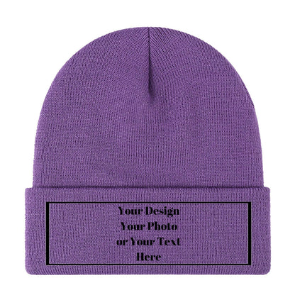 Personalized Unisex Beanies for Men Women Custom Beanie Winter Knitted Caps Hat