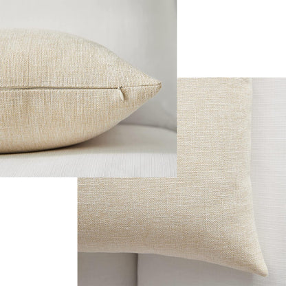 Cotton Linen Throw Pillowcase Solid Square Decorative Pillow Covers for Couch Sofa Bed Chair Set of 2