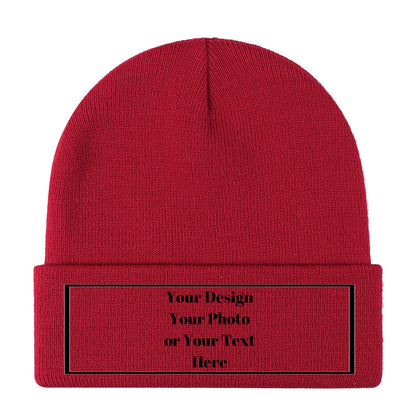 Personalized Unisex Beanies for Men Women Custom Beanie Winter Knitted Caps Hat