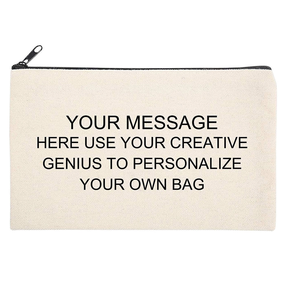 Custom Canvas Pencil Case Personalized Cosmetic Makeup Bag DIY Craft Zipper Bags Multifunctional Pouch Gift