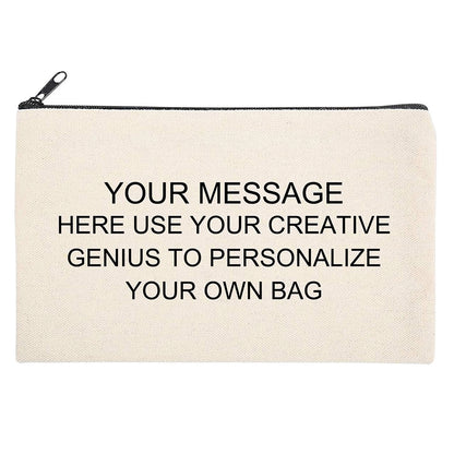 Custom Canvas Pencil Case Personalized Cosmetic Makeup Bag DIY Craft Zipper Bags Multifunctional Pouch Gift