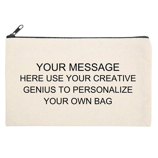 Blank Canvas Zipper Pouch, Customizable DIY Makeup Pencil Bag, Multipurpose Plain Storage Pouches for Bulk Wholesale