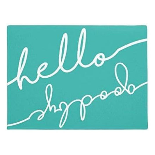 Flannel Bathroom Door Mats Rug Hello Goodbye Doormat Welcome Home Decorative Floor Mat 15.7X 23.6inch
