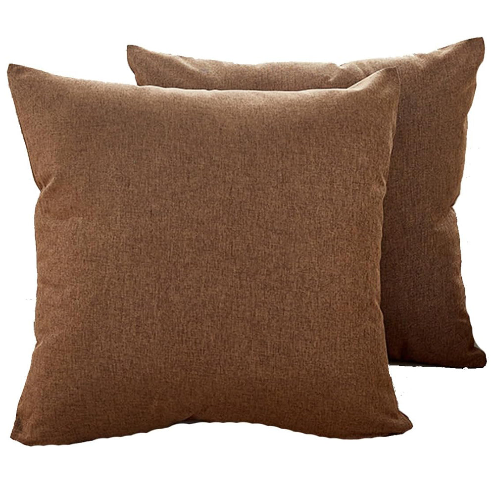 Cotton Linen Throw Pillowcase Solid Square Decorative Pillow Covers for Couch Sofa Bed Chair Set of 2