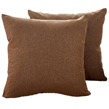 Cotton Linen Throw Pillowcase Solid Square Decorative Pillow Covers for Couch Sofa Bed Chair Set of 2