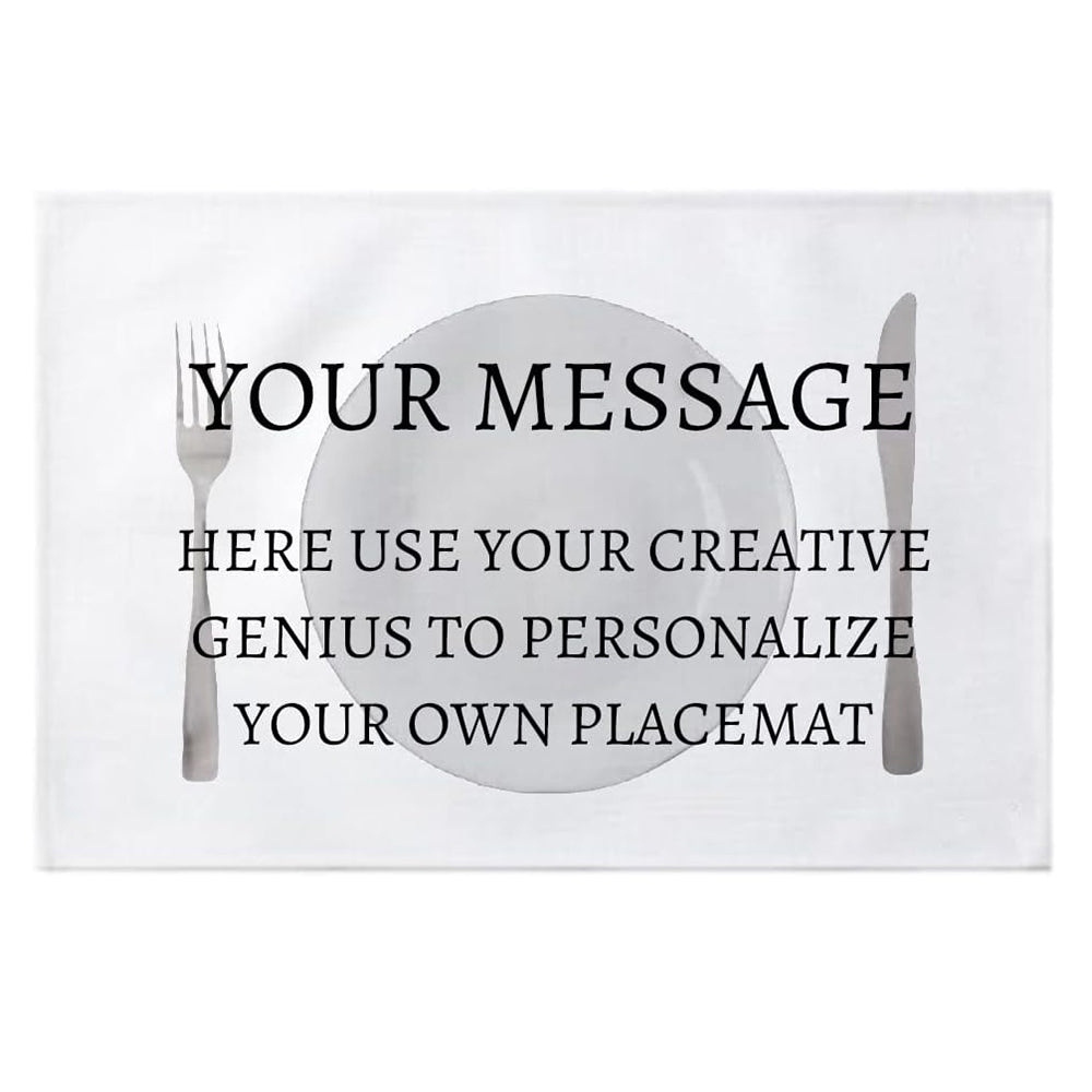 Custom Decorative Housewarming Gifts Logo Text Personalized White Placemats Wedding Party Linen Placemat Dining Kitchen Table Place Mat