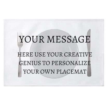 Custom Decorative Housewarming Gifts Logo Text Personalized White Placemats Wedding Party Linen Placemat Dining Kitchen Table Place Mat
