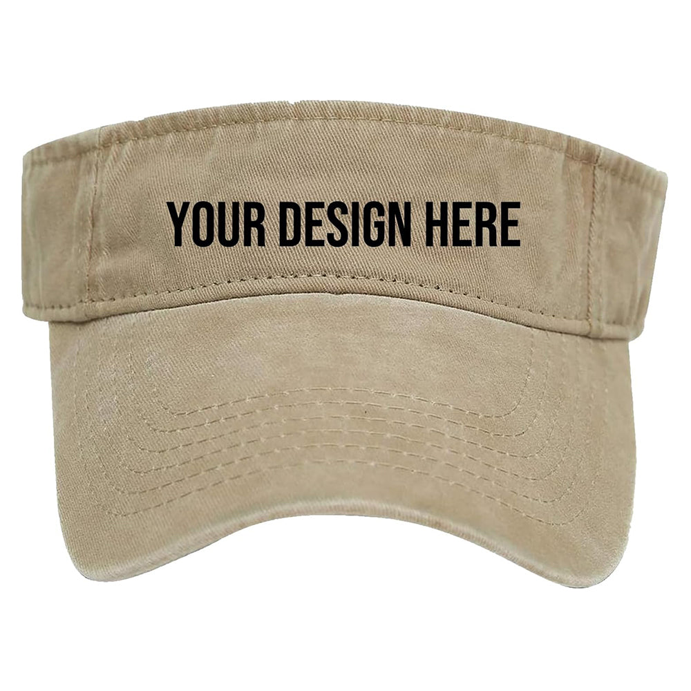 Custom Sun Visor Hats Cotton Washed Unisex Empty Top Adjustable Baseball Cap
