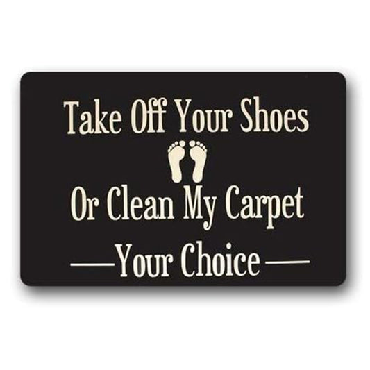 Flannel Bathroom Doormat Custom Washable Door Mat Take Off Your Shoes Or Clean My Carpet Indoor Rug 18x 30inch