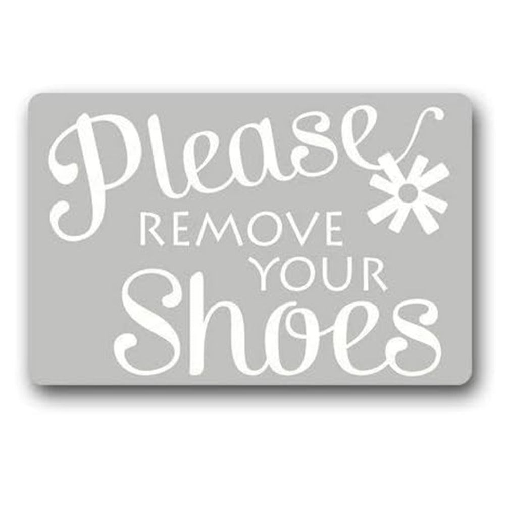 Doormat Washable Door Mat Please Remove Your Shoes Indoor Outdoor Rubber Carpet 15.7X 23.6inch