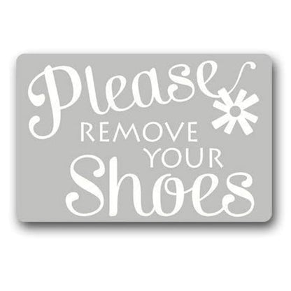 Doormat Washable Door Mat Please Remove Your Shoes Indoor Outdoor Rubber Carpet 15.7X 23.6inch